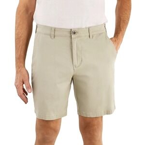 Sperry Mens Flat Front Chino Shorts Green Size 40 8in Inseam Solid Stretch NWT